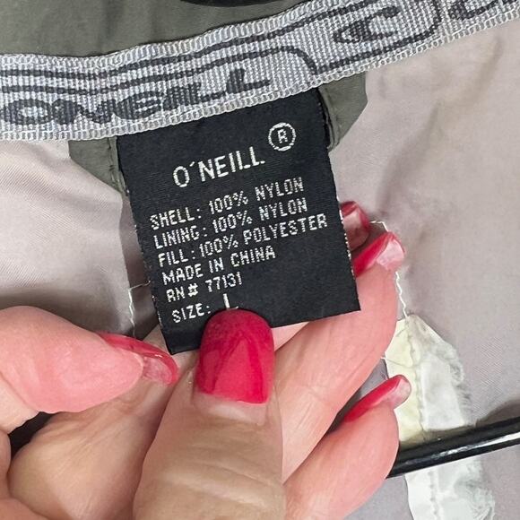 O'Neill Snowboard Jacket Mens Large Green Cream Performance Sporty Ski Athletic - Picture 3 of 11